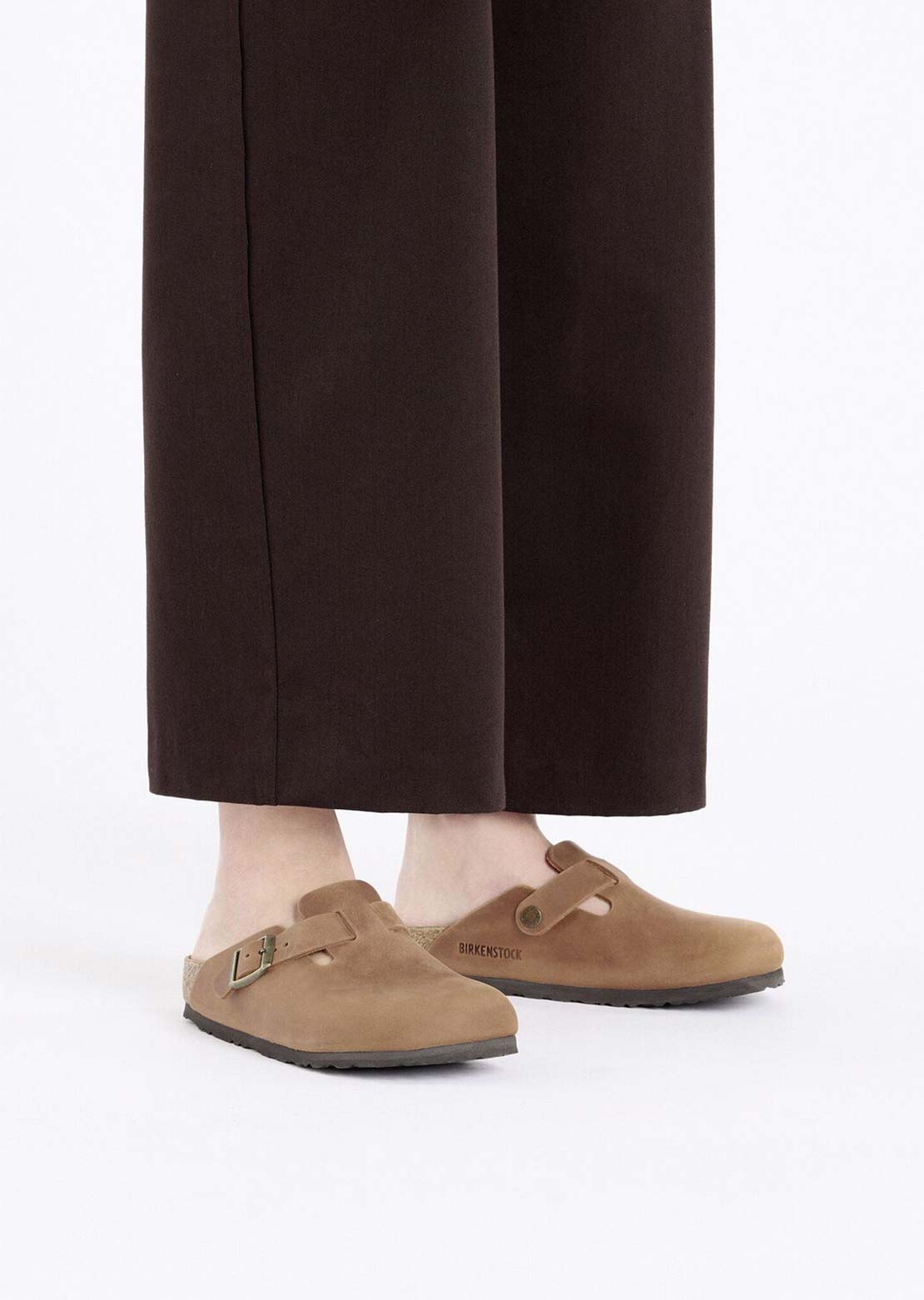 Birkenstock Unisex Boston Oiled Leather Sandals Cognac