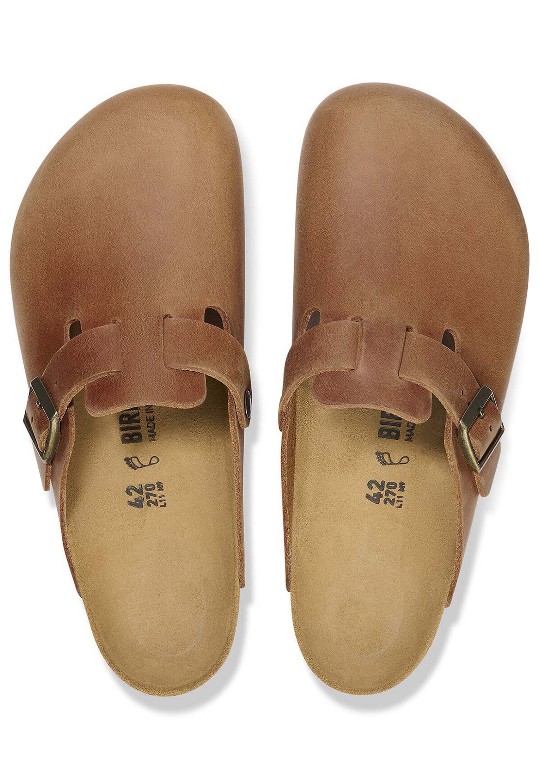 Birkenstock Unisex Boston Oiled Leather Sandals Cognac