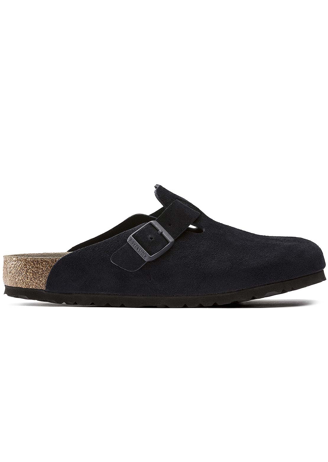 Birkenstock Unisex Boston Soft Suede R Footbed Sandals Black