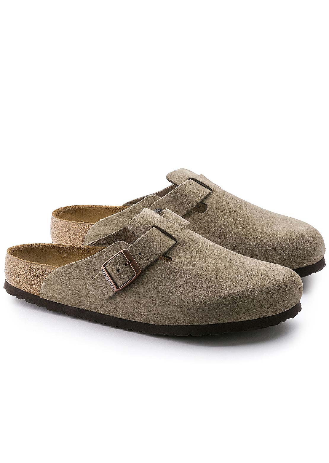 Birkenstock Unisex Boston Soft Suede R Footbed Sandals Taupe