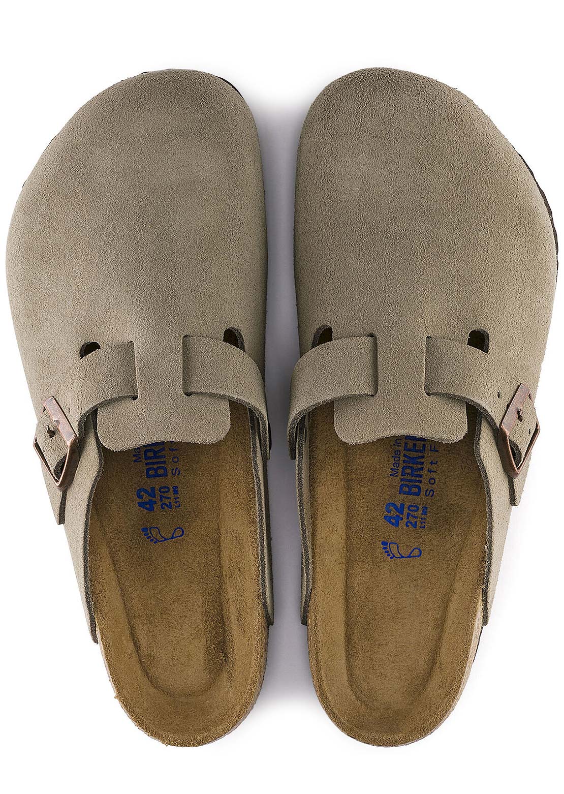 Birkenstock Unisex Boston Soft Suede R Footbed Sandals Taupe