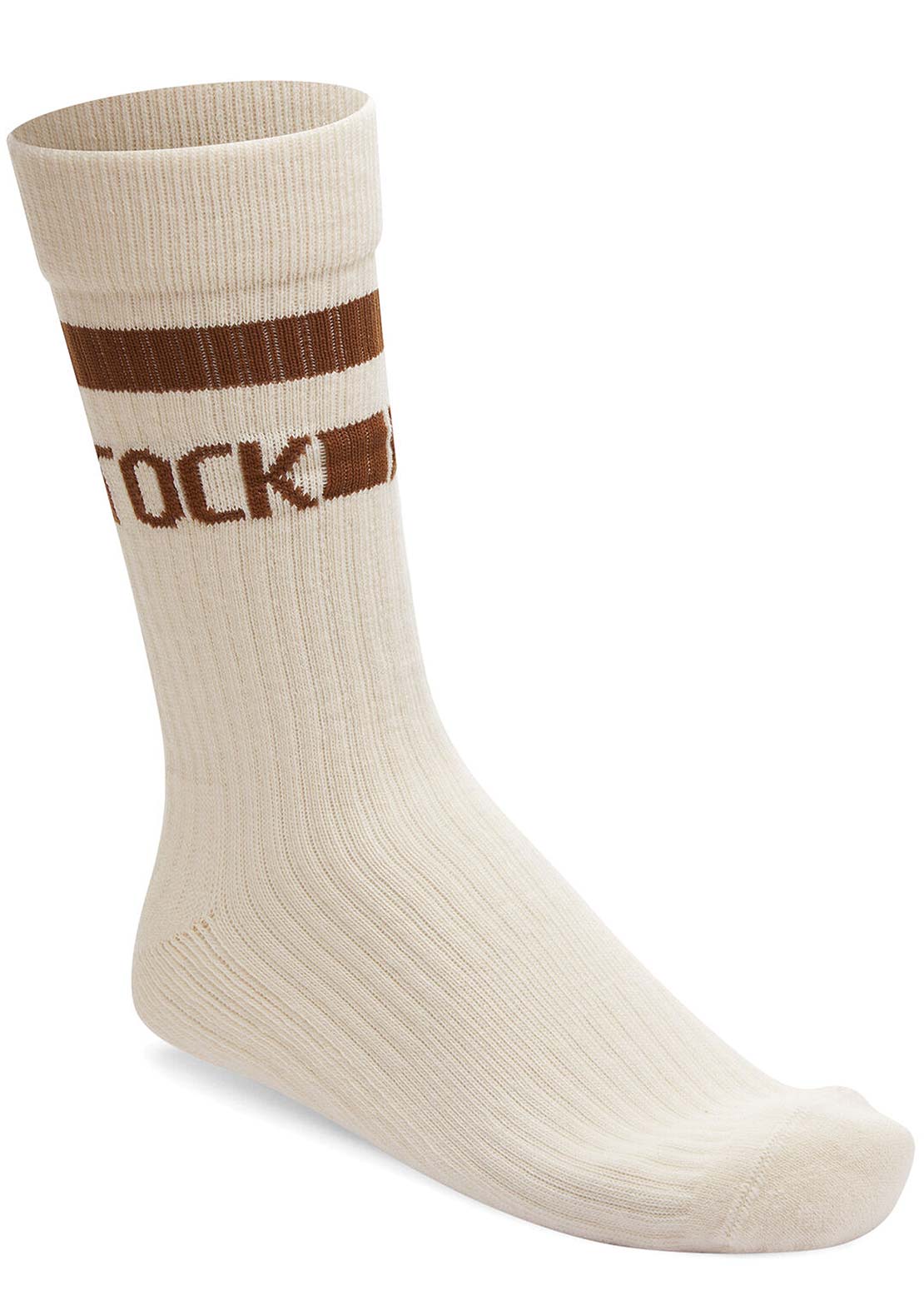 Birkenstock Unisex Cotton Crew Stripe Socks Eggshell