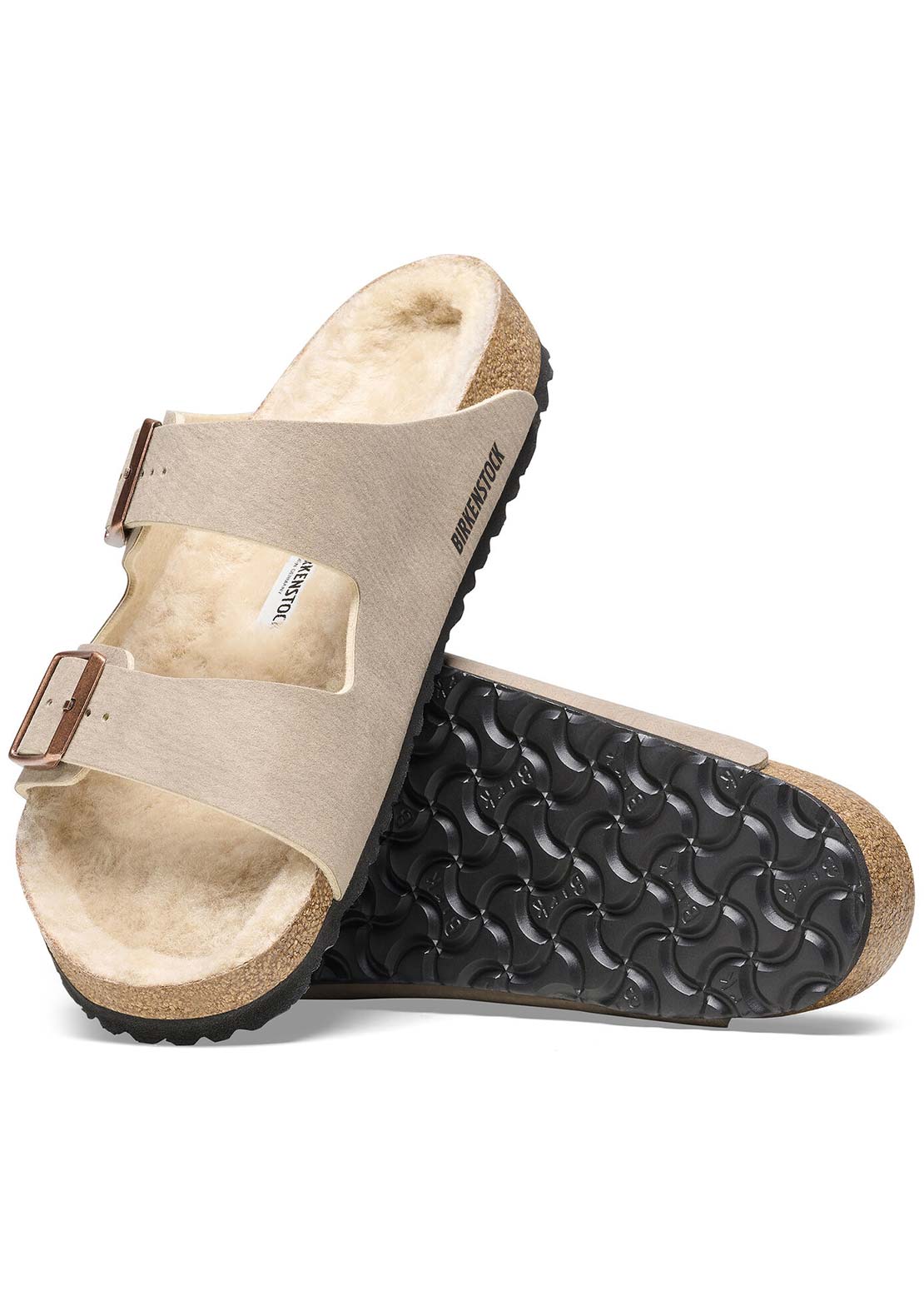Birkenstock Women's Arizona Desert Microfiber/Shearling Narrow Sandals Dust Gray Taupe
