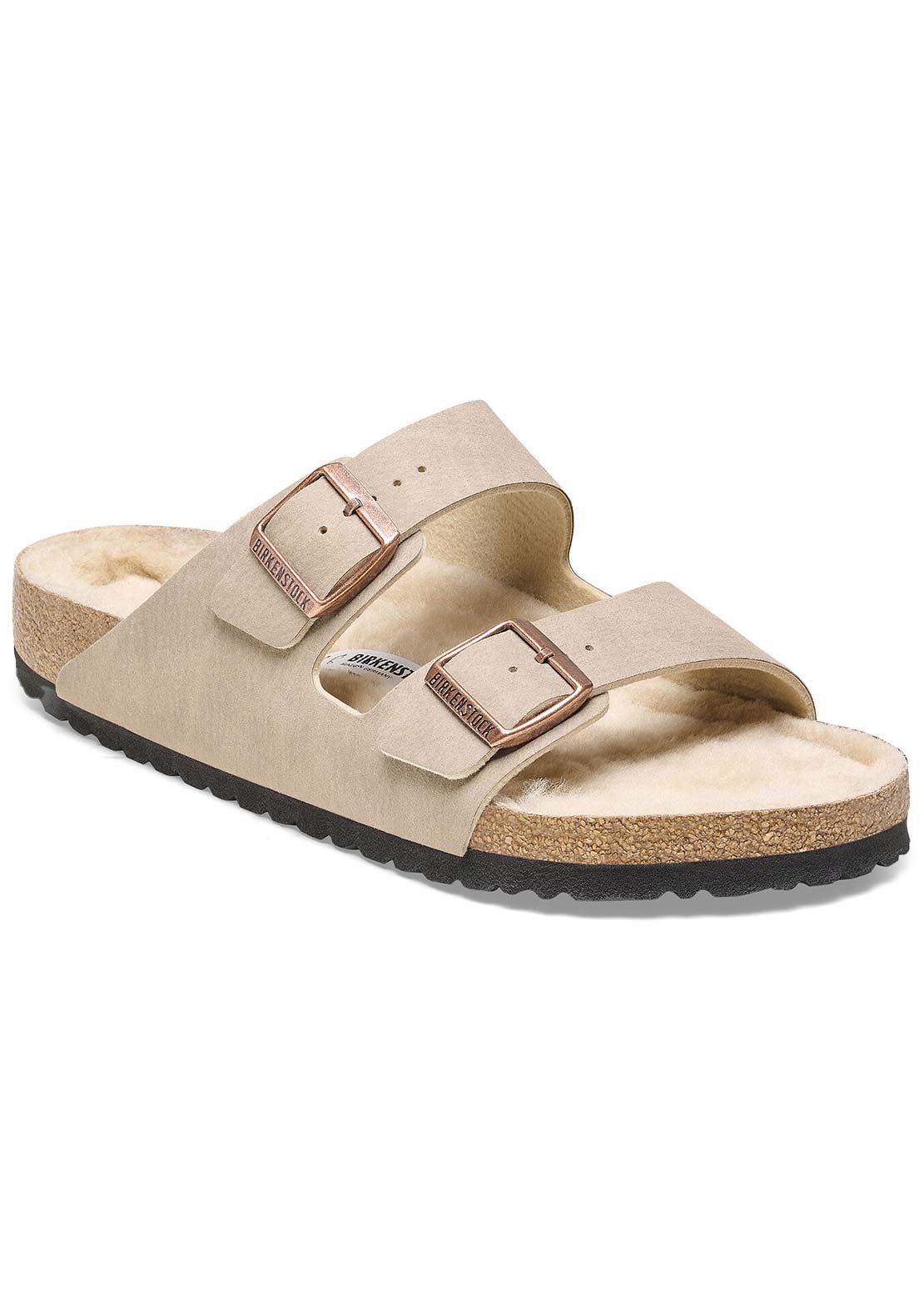 Birkenstock Women's Arizona Desert Microfiber/Shearling Narrow Sandals Dust Gray Taupe