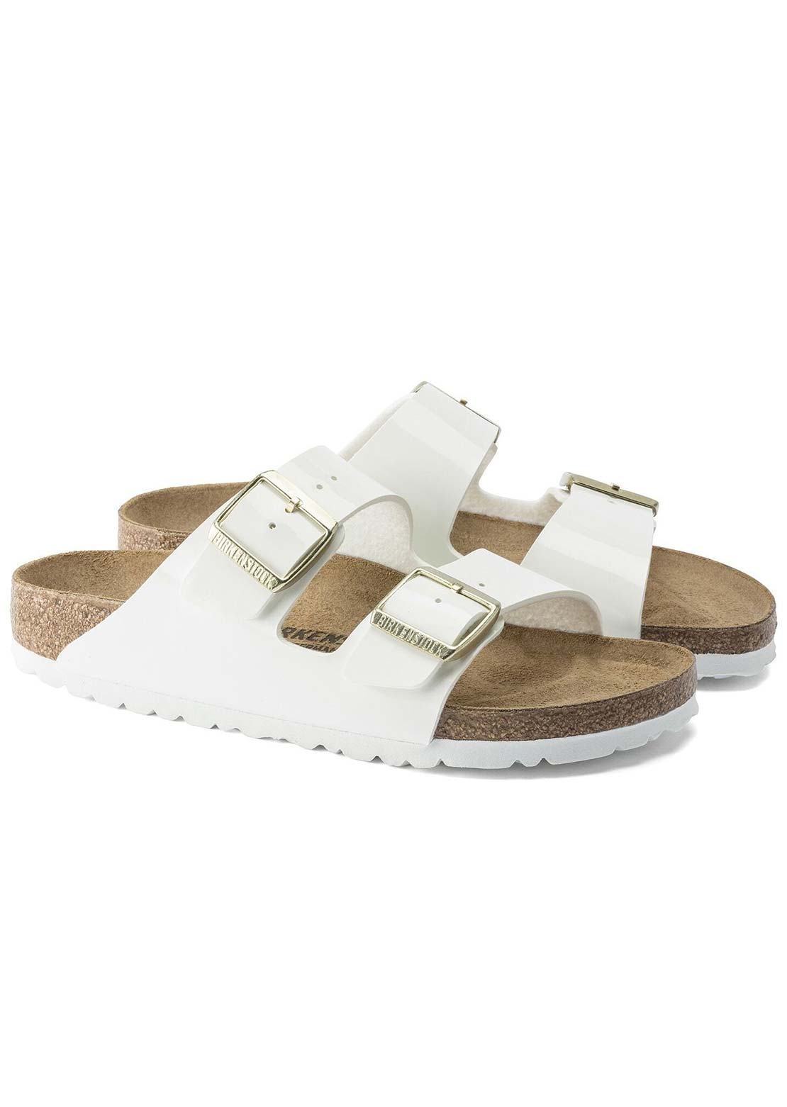 Birkenstock Women's Arizona Patent Birko-Flor Regular Sandals White