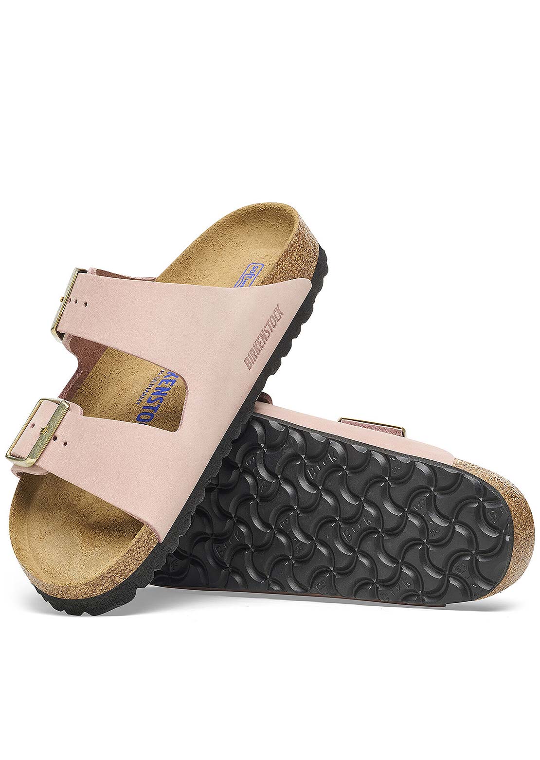 Birkenstock Women&#39;s Arizona SFB Nubuck Regular Sandals Soft Pink