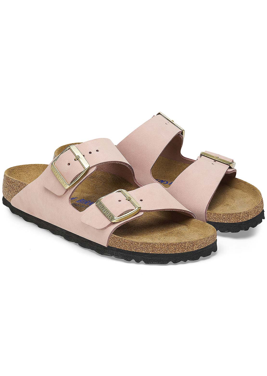 Birkenstock Women&#39;s Arizona SFB Nubuck Regular Sandals Soft Pink