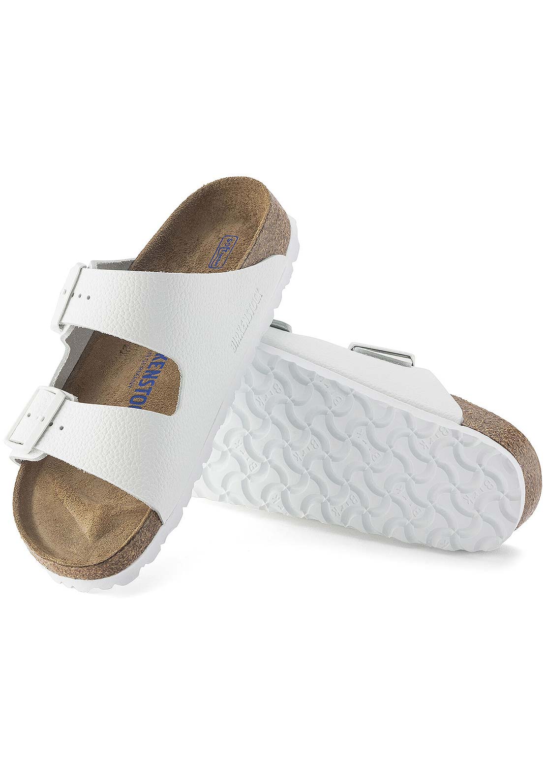 Birkenstock Women&#39;s Arizona Soft Footbed Leather Sandals White