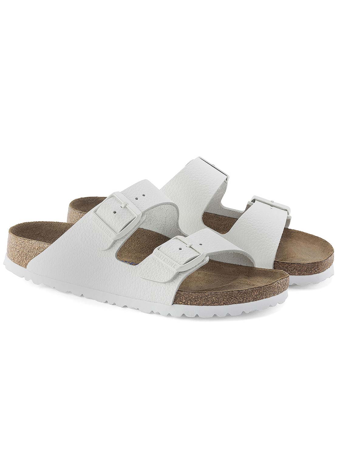 Birkenstock Women&#39;s Arizona Soft Footbed Leather Sandals White
