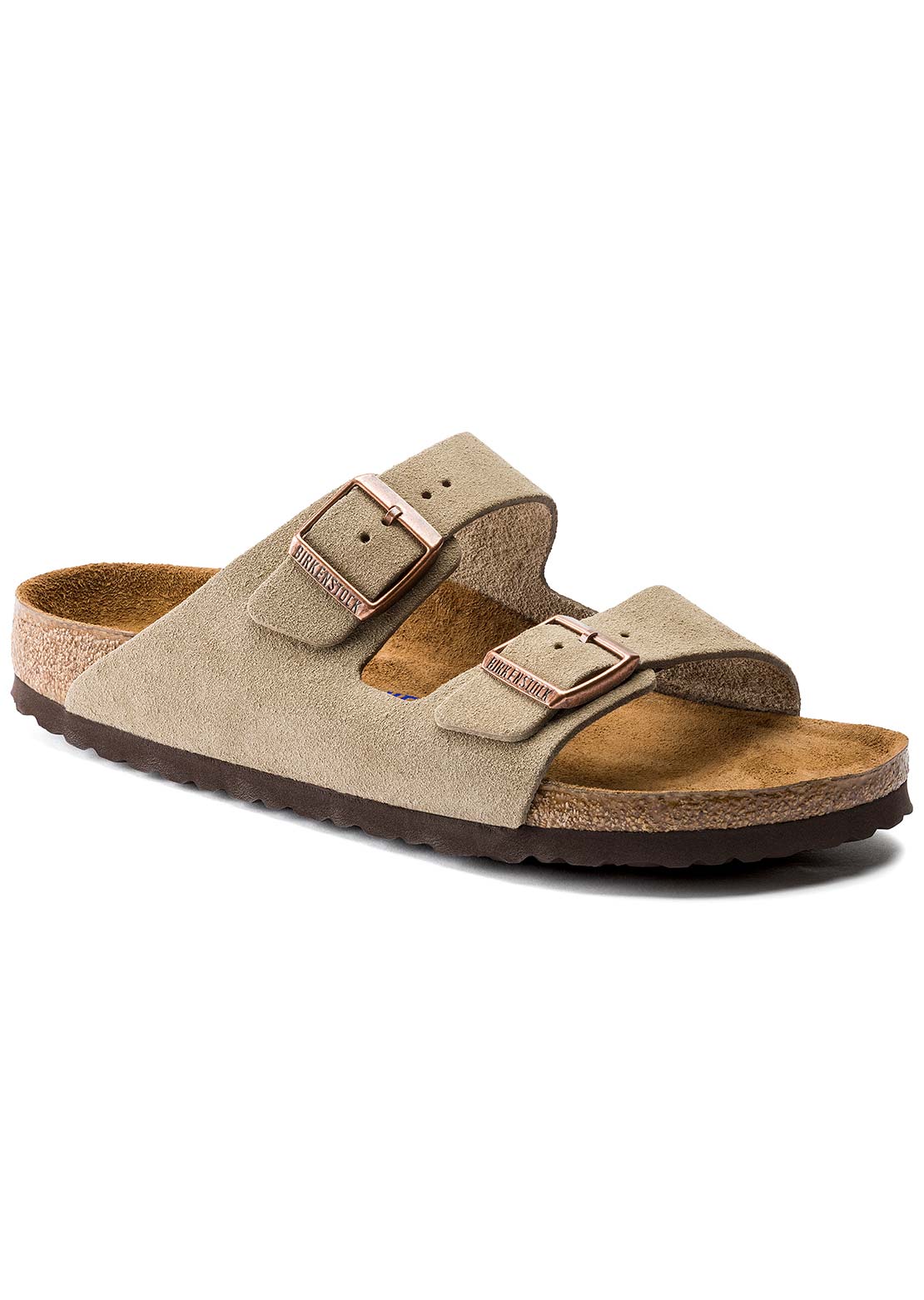 Birkenstock Women's Arizona Soft Footbed Suede Narrow Sandals Taupe