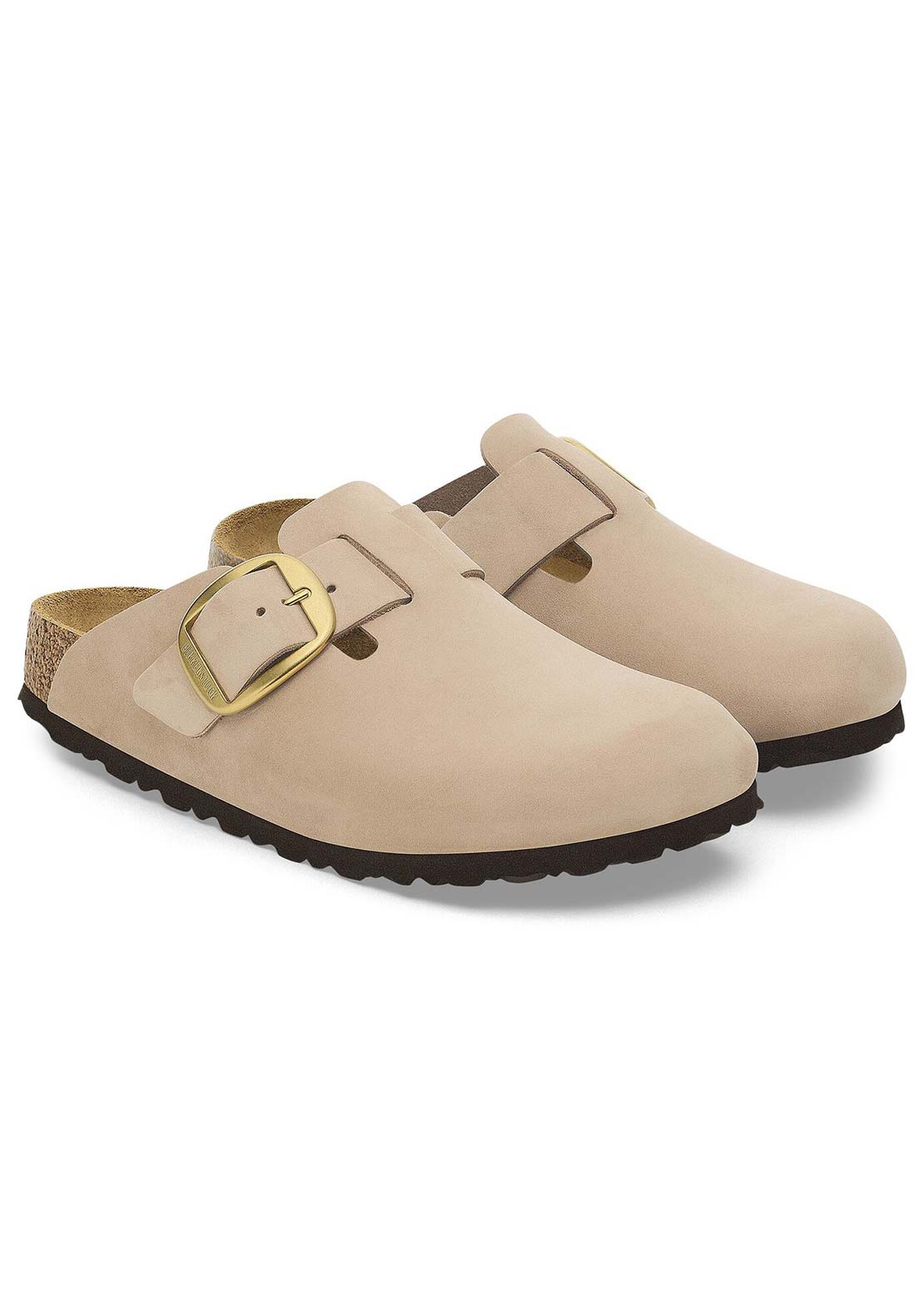 Birkenstock Women's Boston Big Buckle Nubuck Sandals Sandcastle