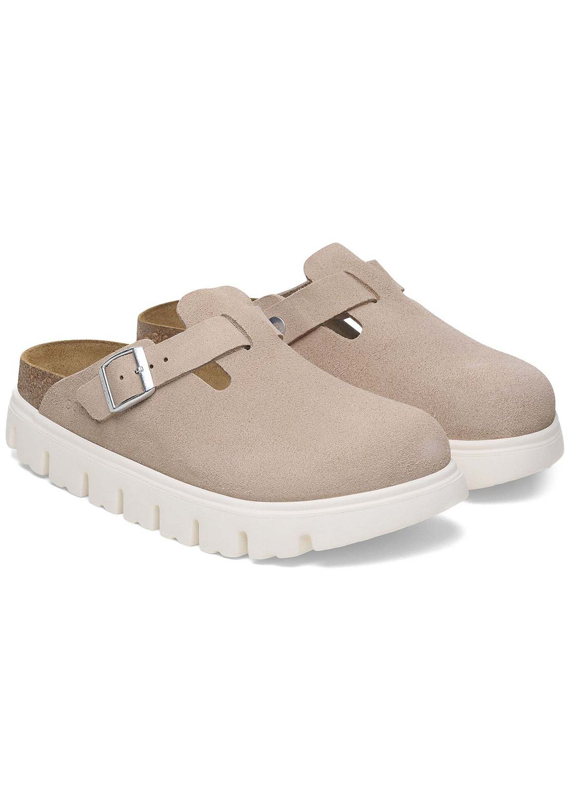 Birkenstock Women's Boston Chunky Narrow Suede Sandals Light Rose