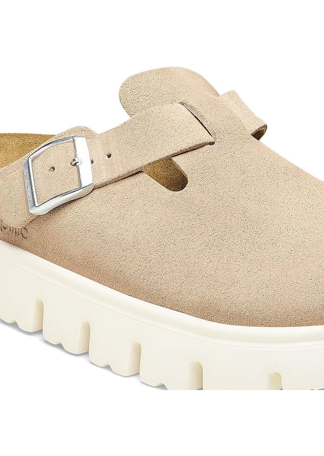 Birkenstock Women's Boston Chunky Narrow Suede Sandals Warm Sand
