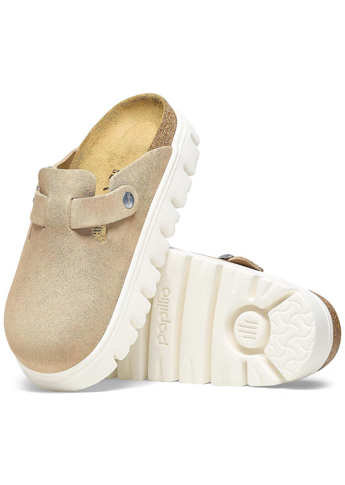 Birkenstock Women's Boston Chunky Narrow Suede Sandals Warm Sand