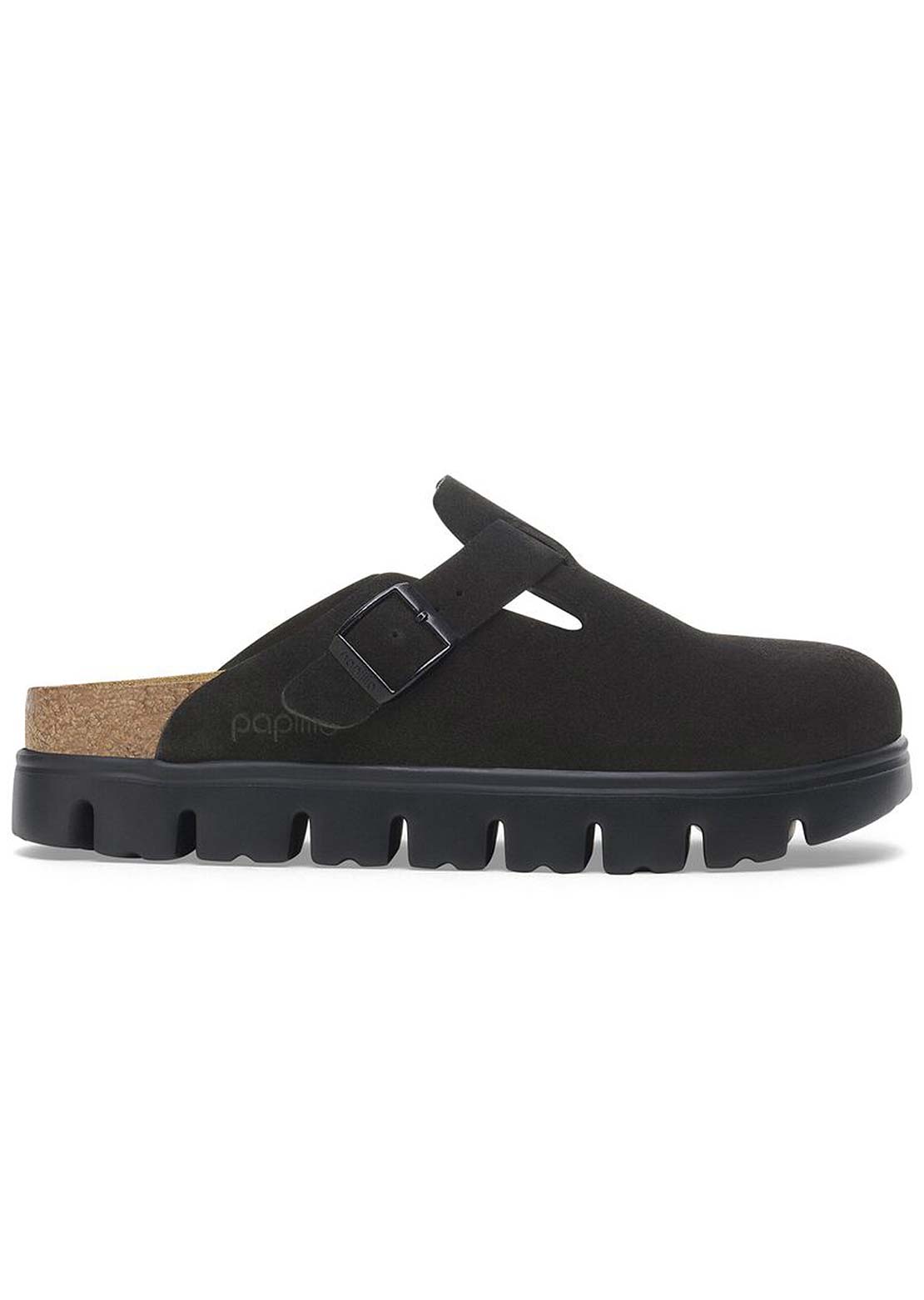 Birkenstock Women's Boston Chunky Suede Leather Sandals Black