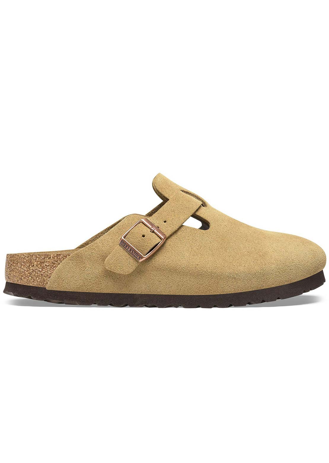 Birkenstock Women's Boston Latte Narrow Suede Sandals Cream