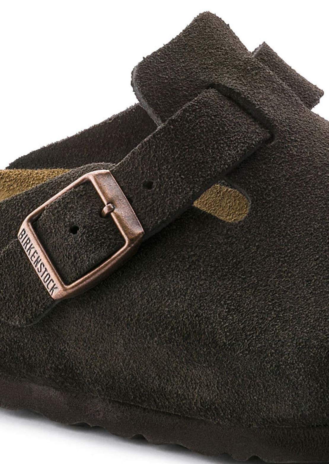 Birkenstock Women's Boston Soft Suede Narrow Footbed Sandals Mocha