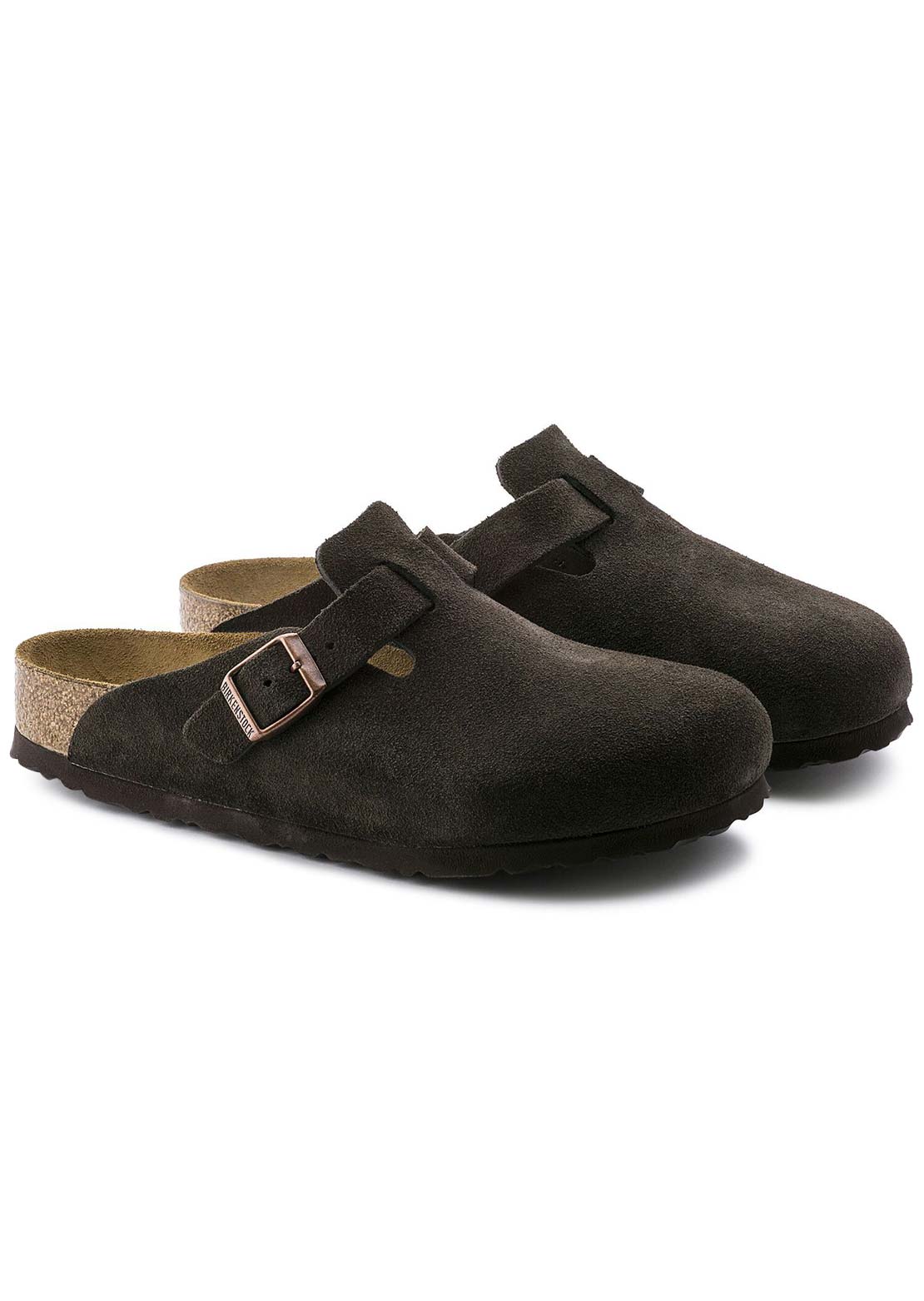 Birkenstock Women's Boston Soft Suede Narrow Footbed Sandals Mocha