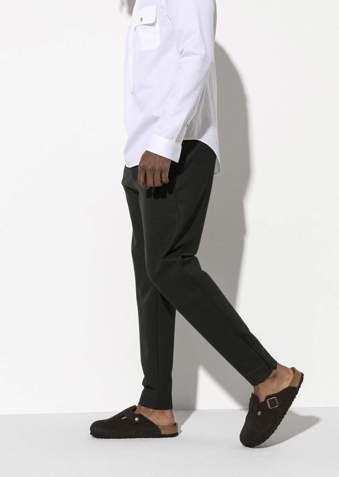 Birkenstock Women's Boston Soft Suede Narrow Footbed Sandals Mocha