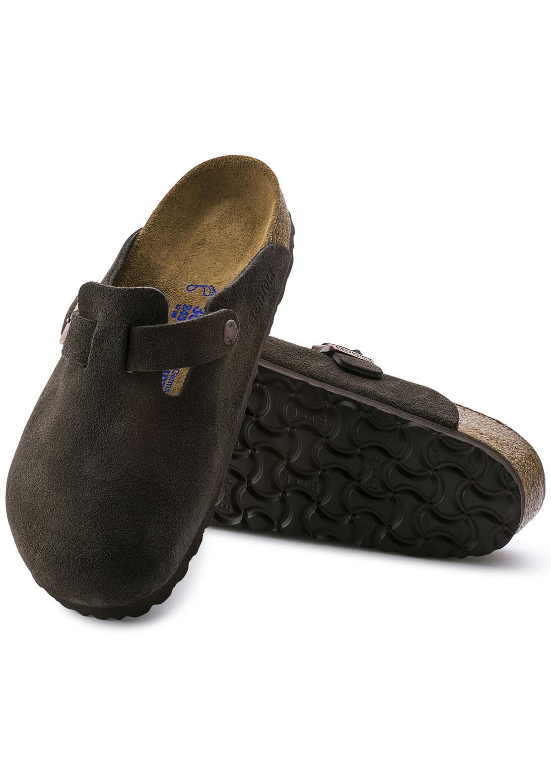 Birkenstock Women's Boston Soft Suede Narrow Footbed Sandals Mocha