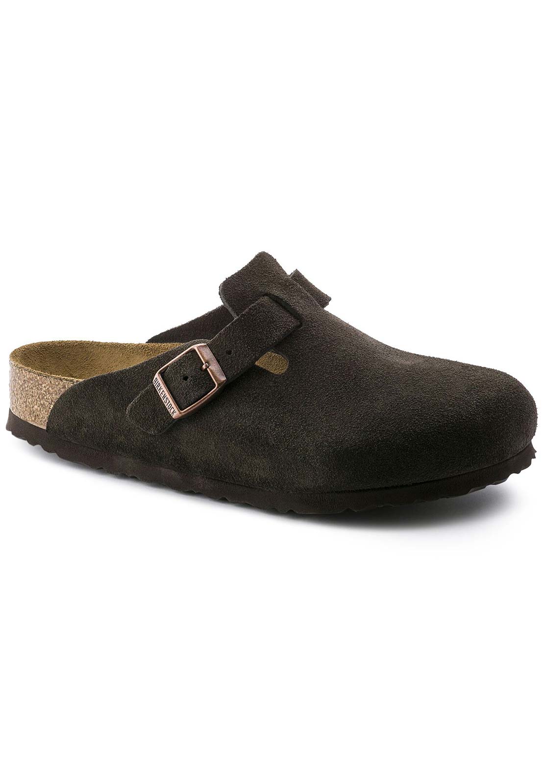 Birkenstock Women's Boston Soft Suede Narrow Footbed Sandals Mocha