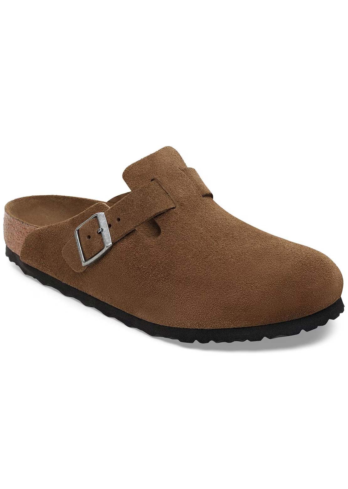 Birkenstock Women's Boston Soft Suede Narrow Footbed Sandals Dark Tea