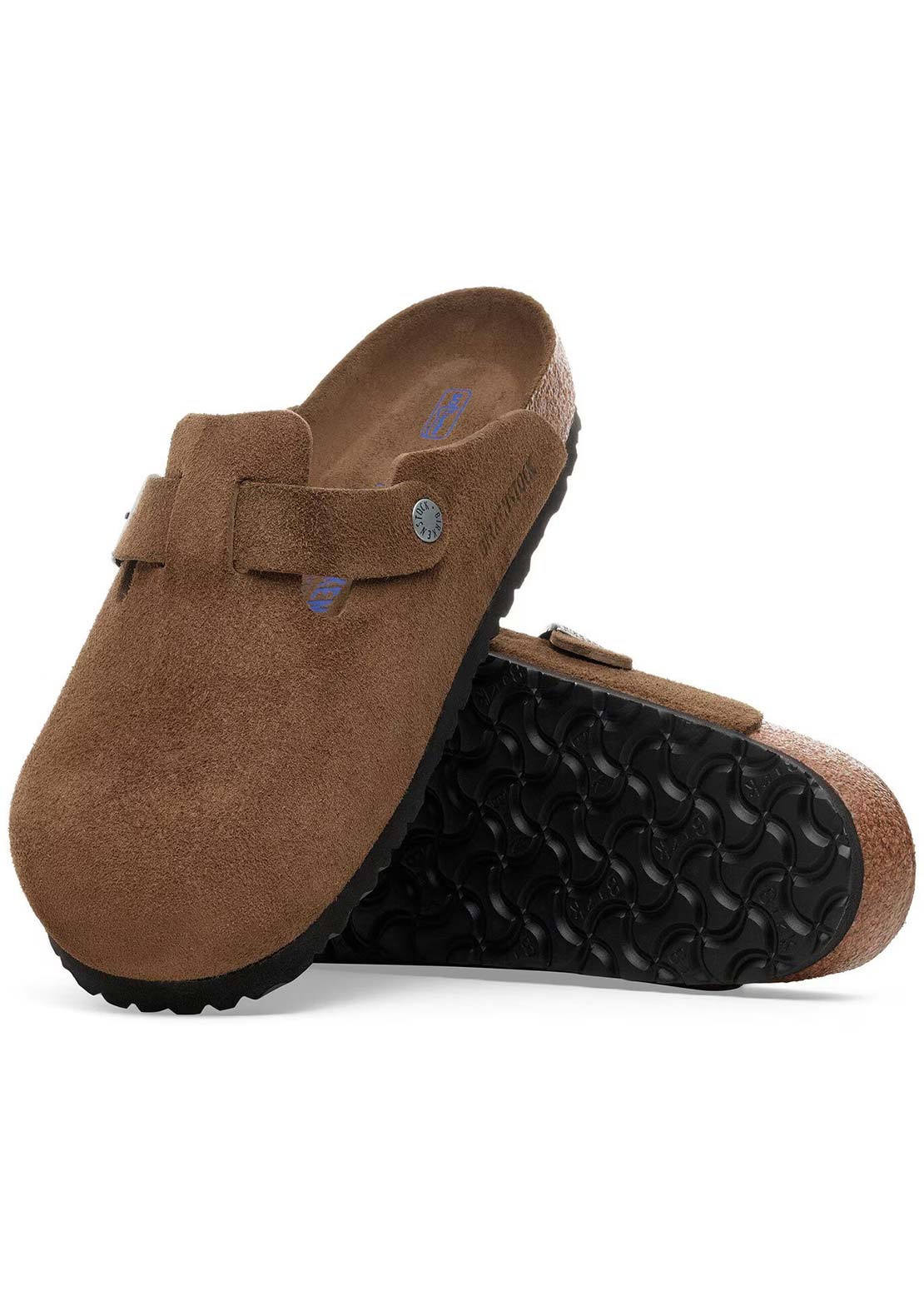 Birkenstock Women's Boston Soft Suede Narrow Footbed Sandals Dark Tea