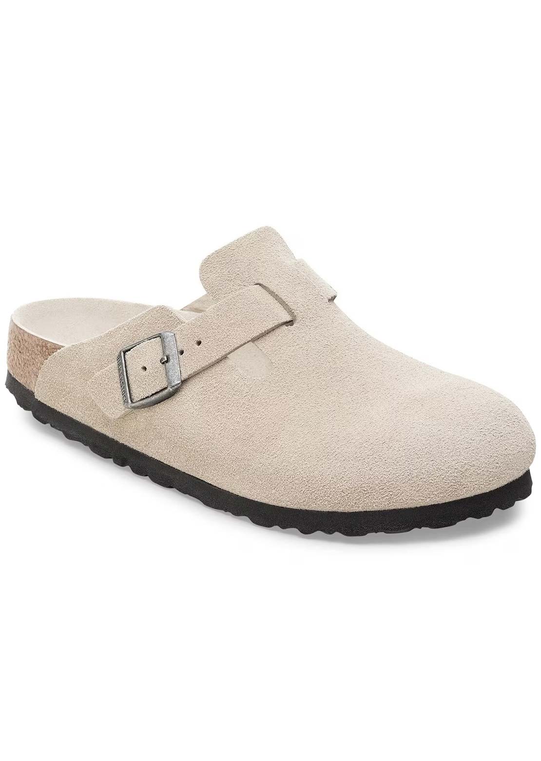 Birkenstock Women's Boston Soft Suede Narrow Footbed Sandals Oyster