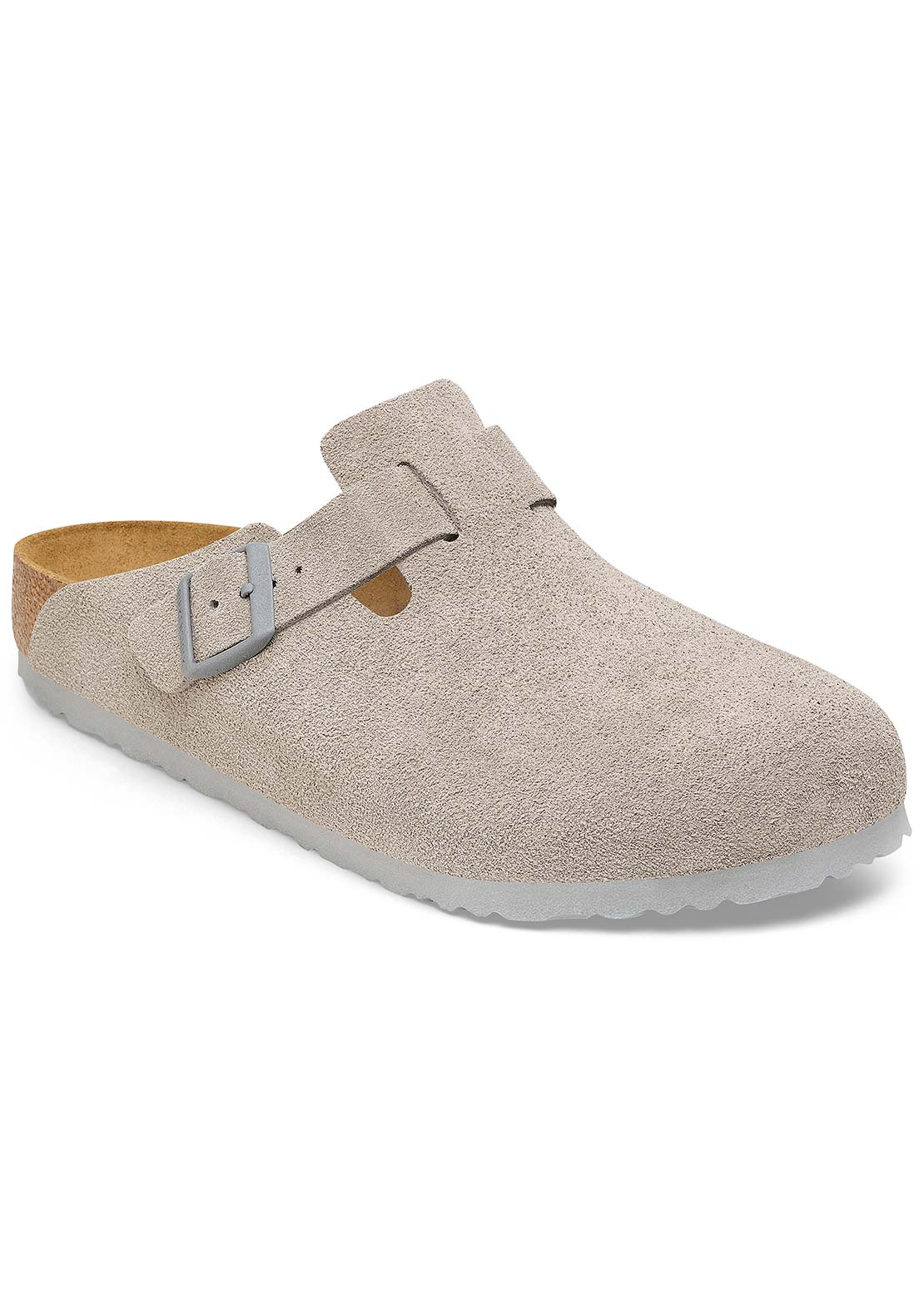 Birkenstock Women's Boston Suede Leather Sandals Stone Coin