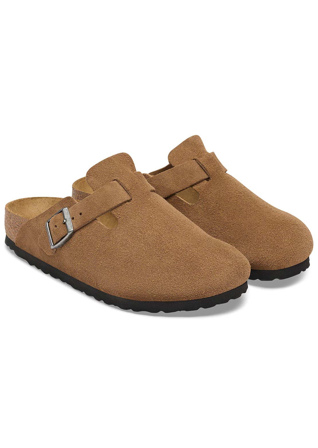 Birkenstock Women's Boston Suede Narrow Sandals Dark Tea