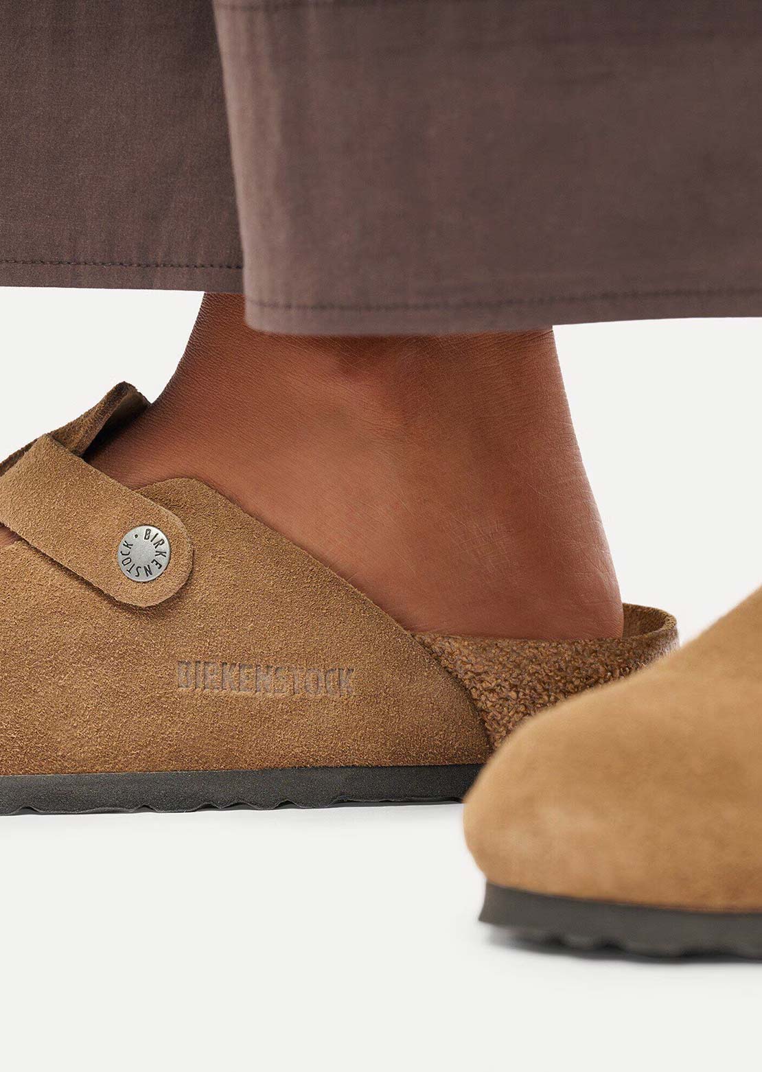 Birkenstock Women's Boston Suede Narrow Sandals Dark Tea