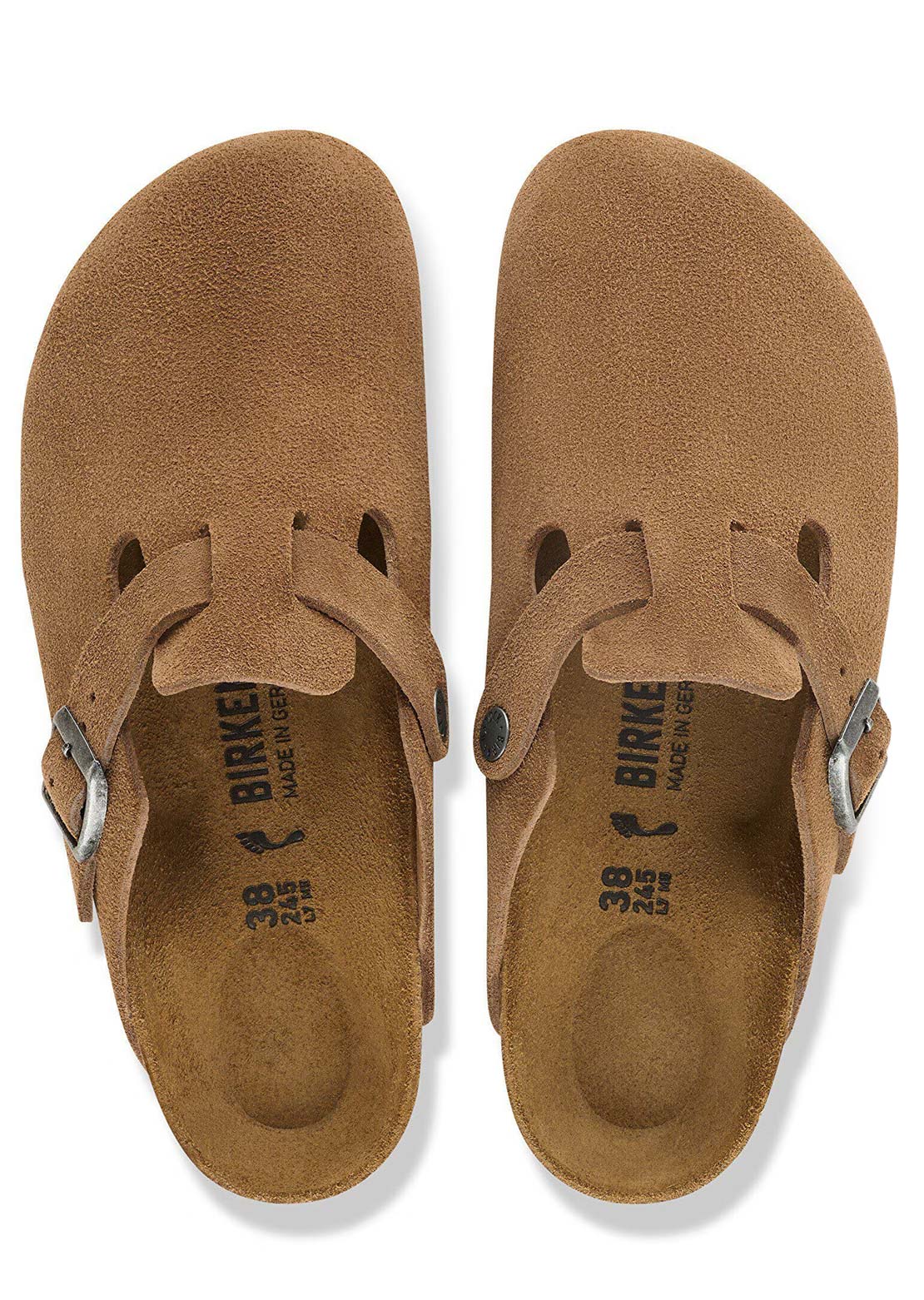 Birkenstock Women's Boston Suede Narrow Sandals Dark Tea