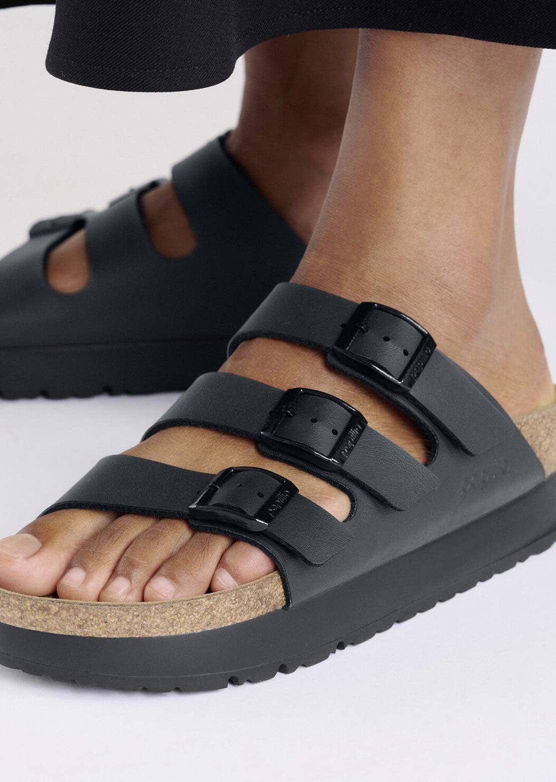 Birkenstock Women's Florida III Platform Birko-Flor Narrow Sandals Black