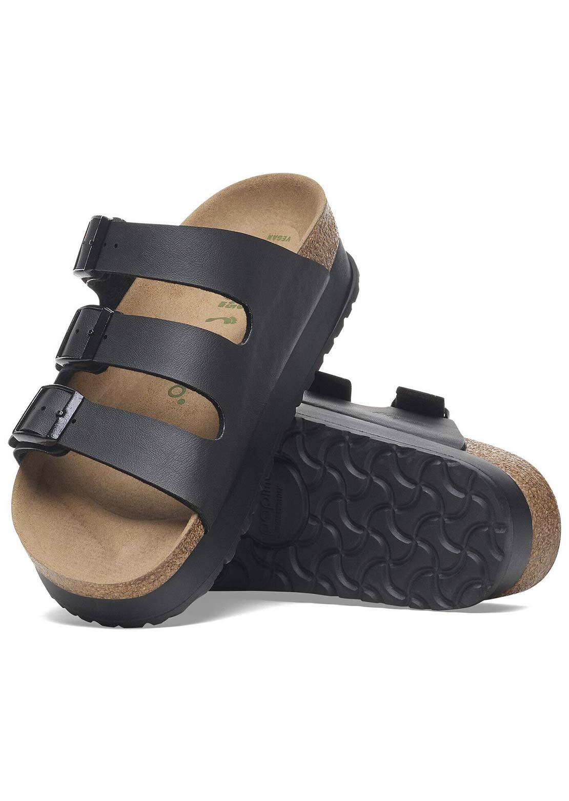 Birkenstock Women's Florida III Platform Birko-Flor Narrow Sandals Black