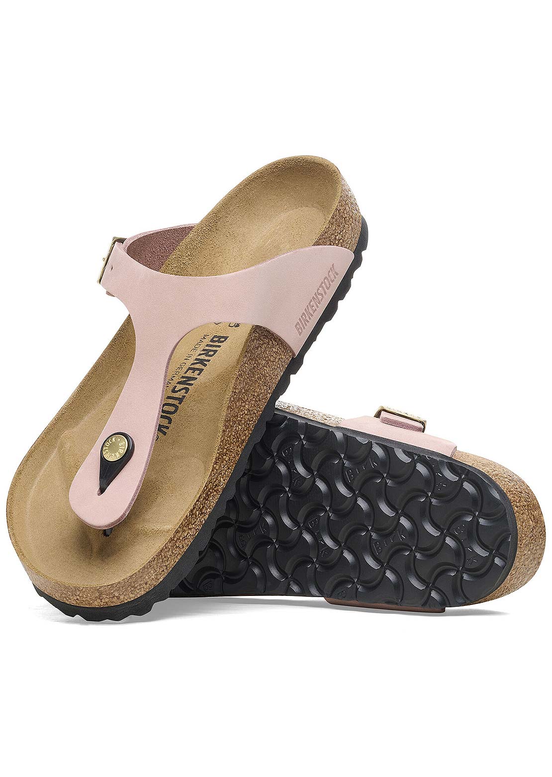 Birkenstock Women&#39;s Gizeh Nubuck Regular Sandals Soft Pink