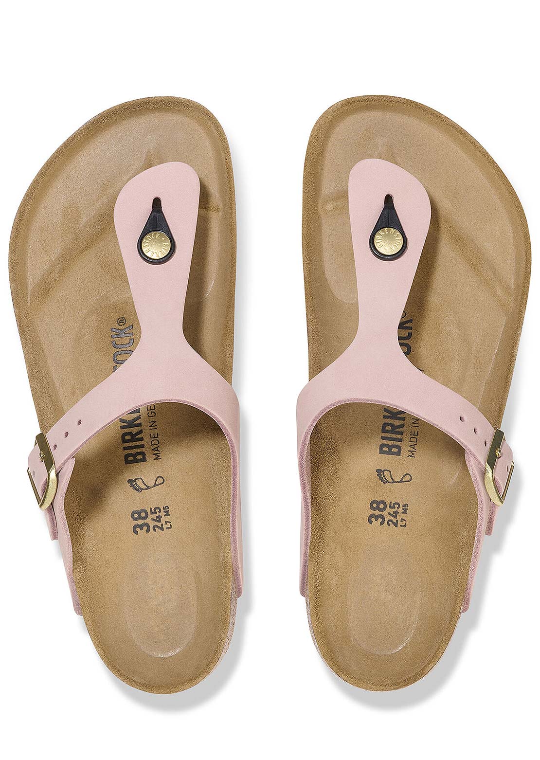 Birkenstock Women&#39;s Gizeh Nubuck Regular Sandals Soft Pink