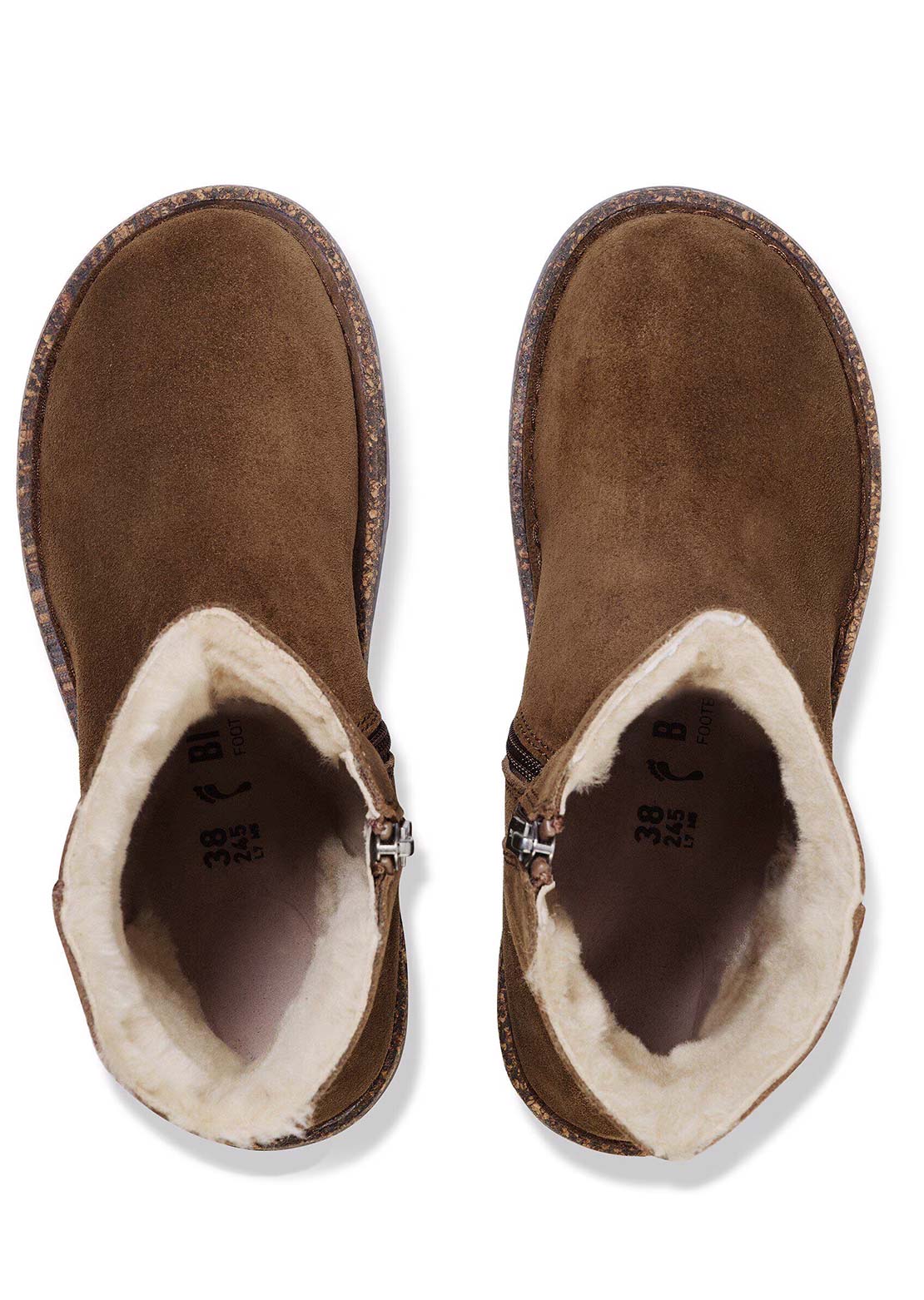 Birkenstock Women's Uppsala Zip Shearling Suede Regular Winter Boots Dark Tea