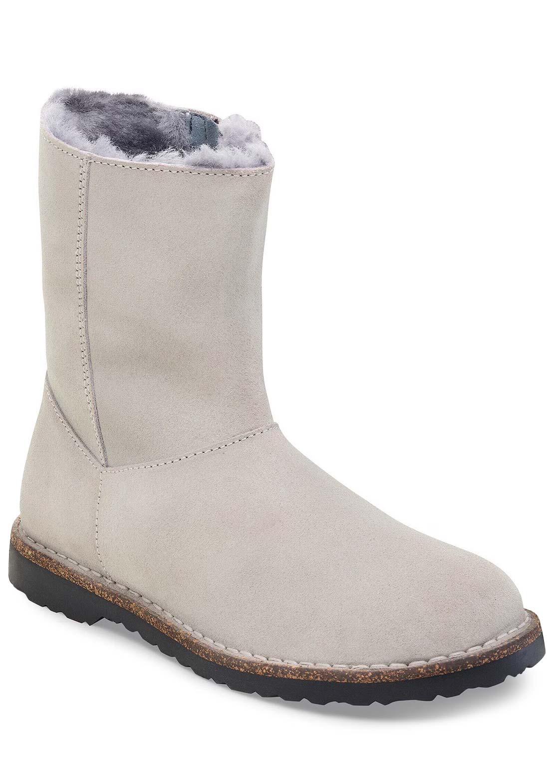 Birkenstock Women's Uppsala Zip Shearling Suede Regular Winter Boots Stone Coin