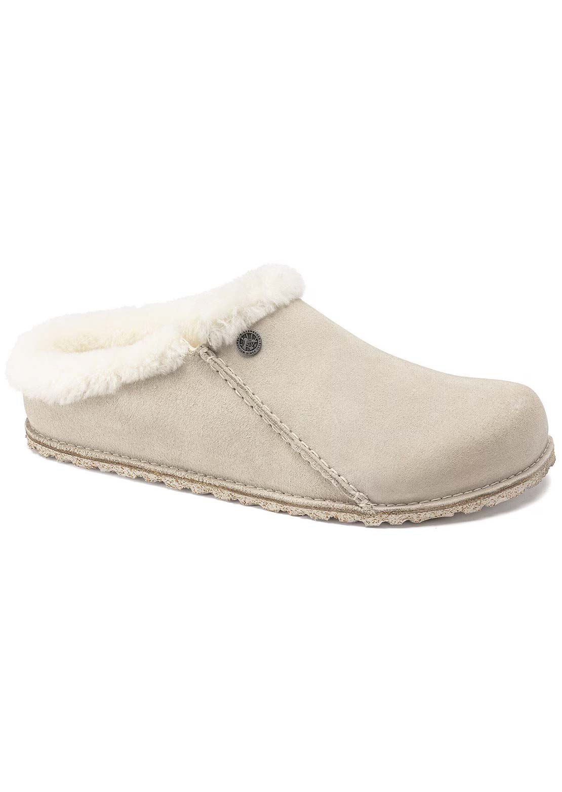 Birkenstock Women's Zermatt Premium Shearling Suede Narrow Sandals Antique White