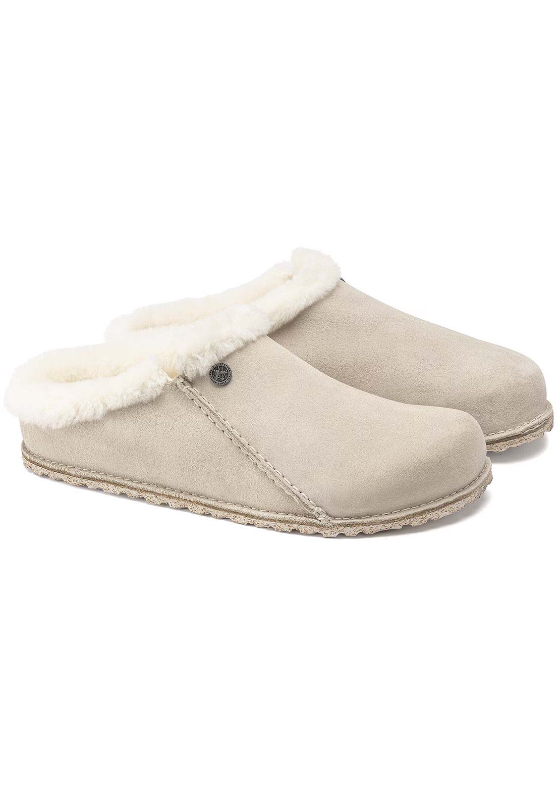 Birkenstock Women's Zermatt Premium Shearling Suede Narrow Sandals Antique White