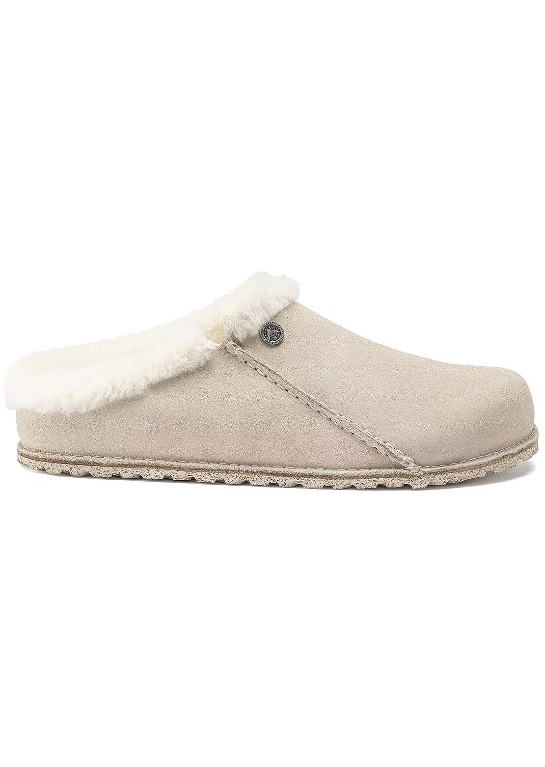 Birkenstock Women's Zermatt Premium Shearling Suede Narrow Sandals Antique White