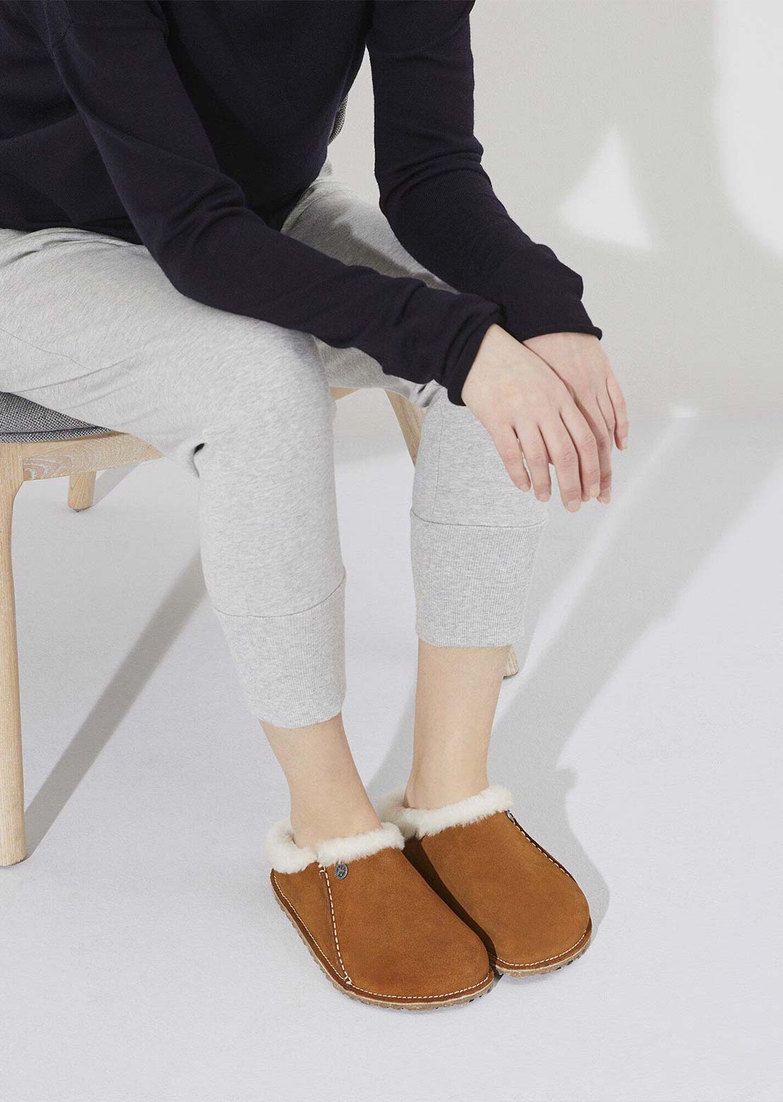 Birkenstock Women's Zermatt Premium Shearling Suede Narrow Sandals Mink