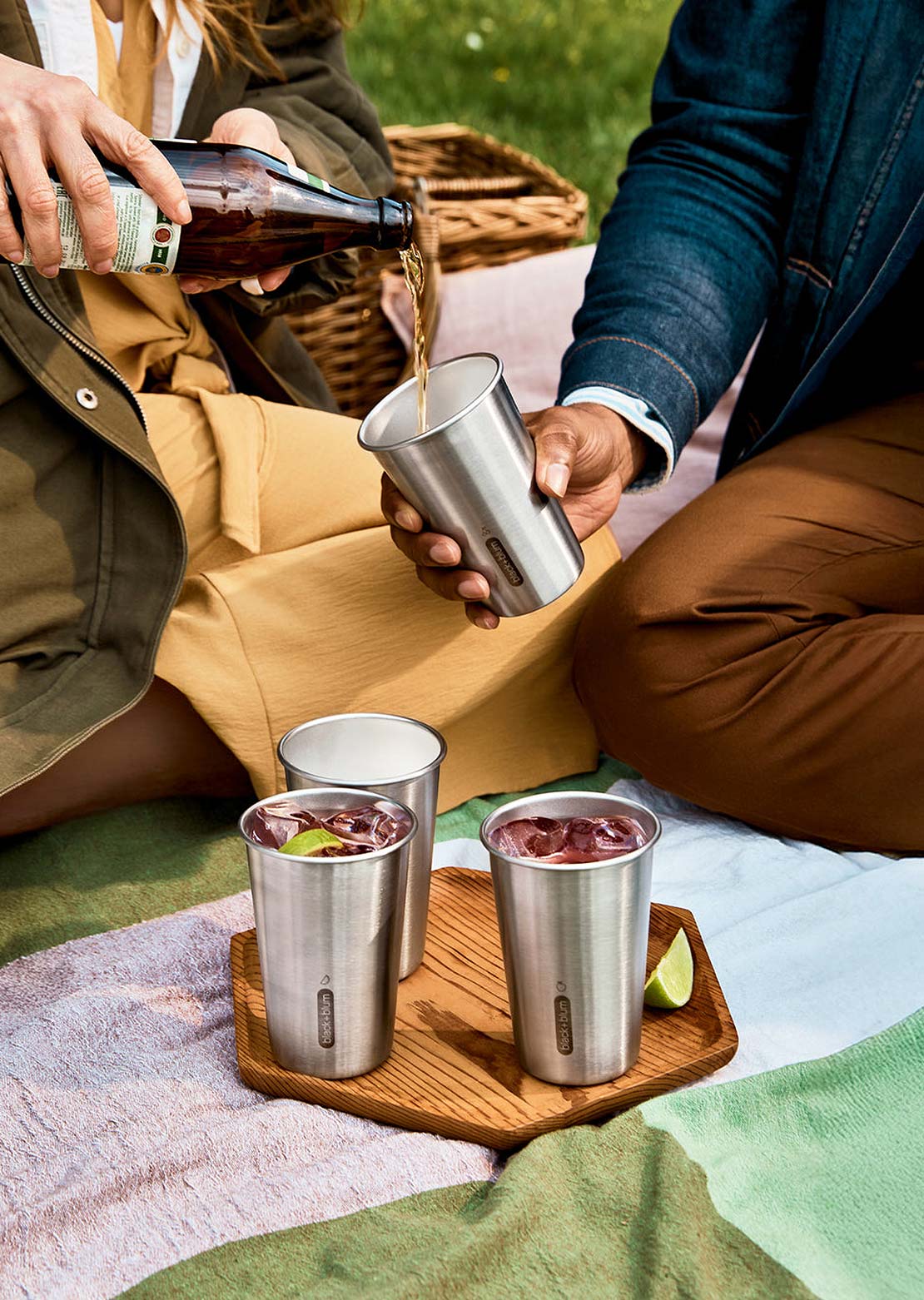 Black + Blum Stainless Steel Cup Set with Bottle Opener Grey