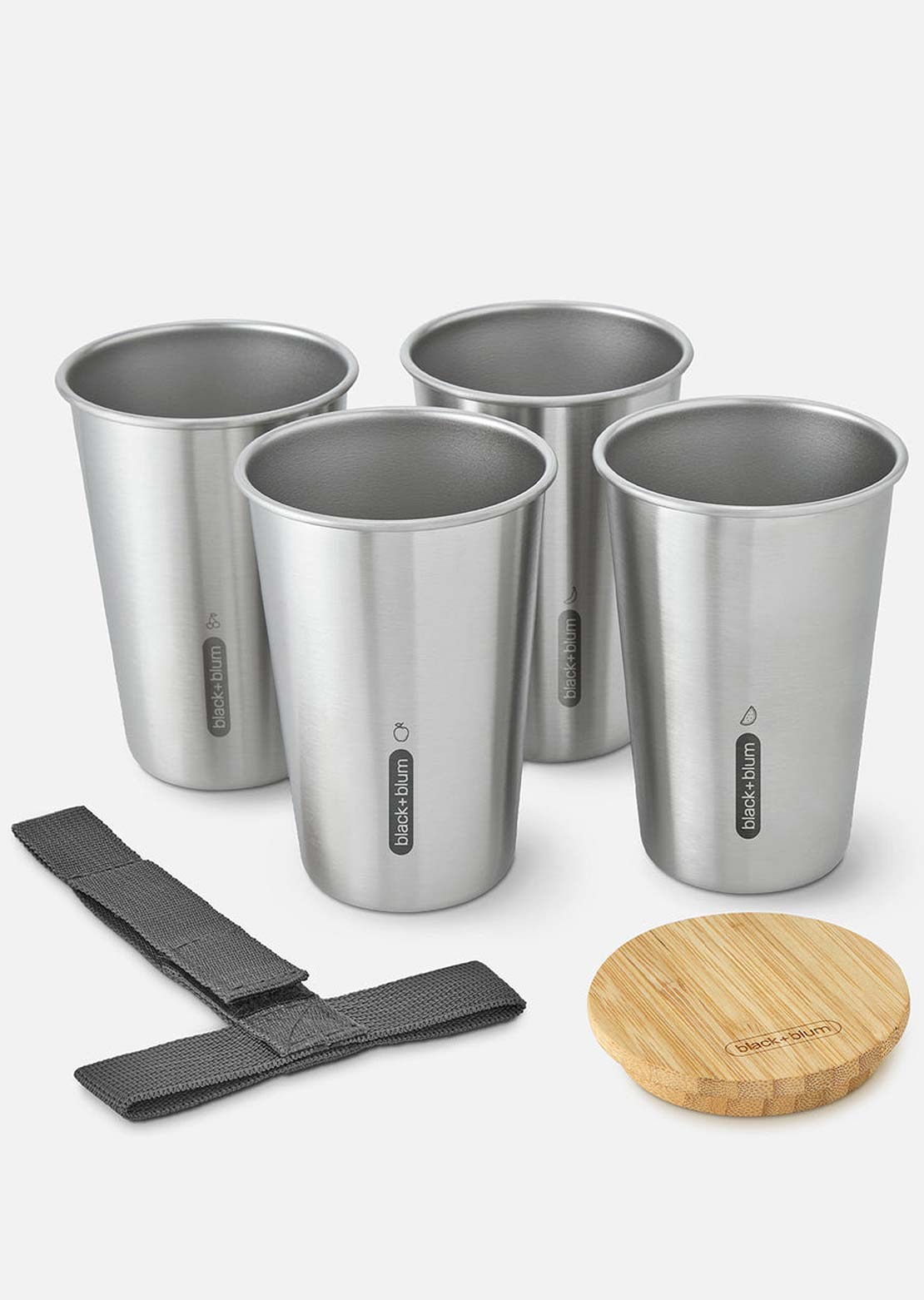 Black + Blum Stainless Steel Cup Set with Bottle Opener Grey