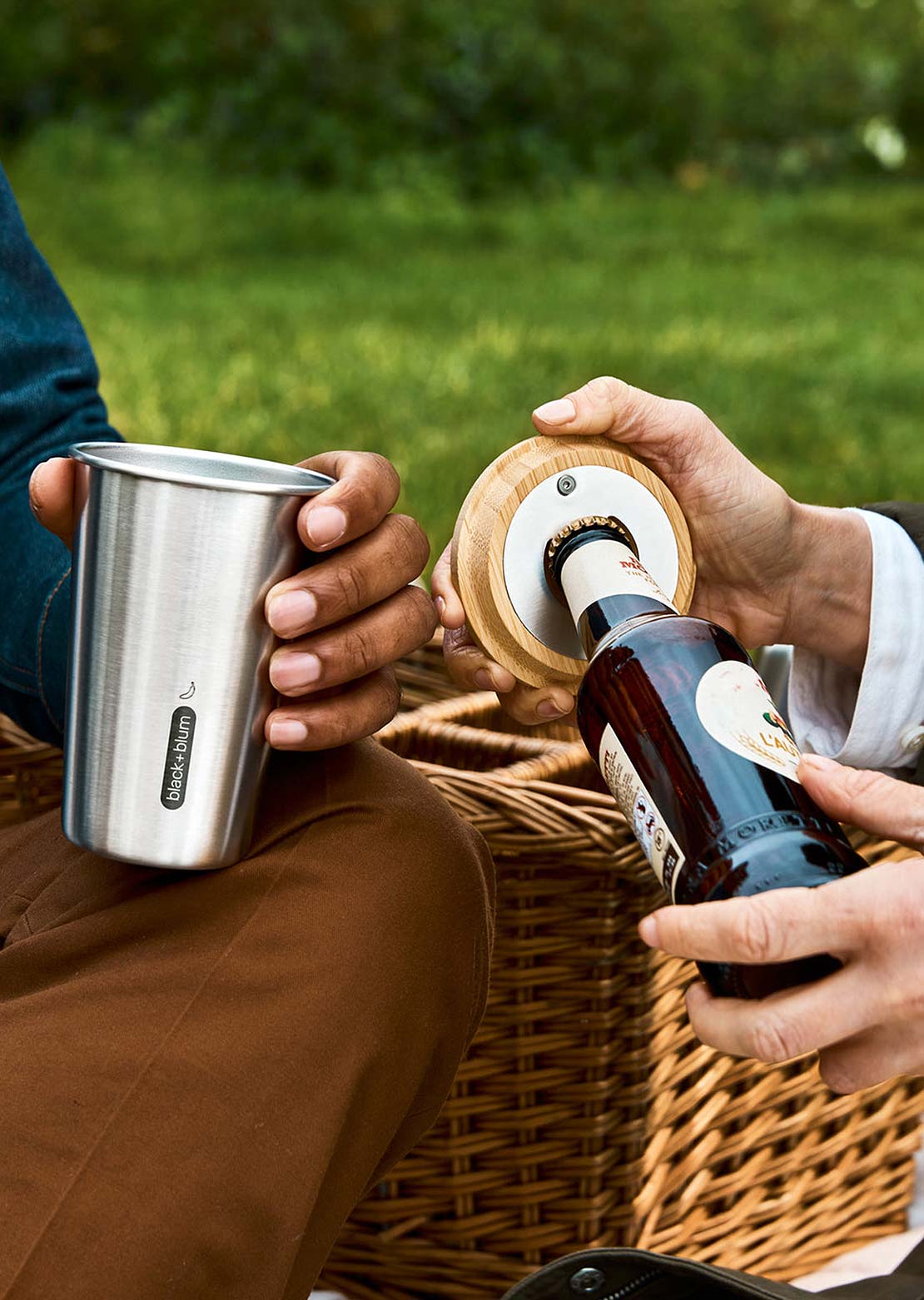 Black + Blum Stainless Steel Cup Set with Bottle Opener Grey