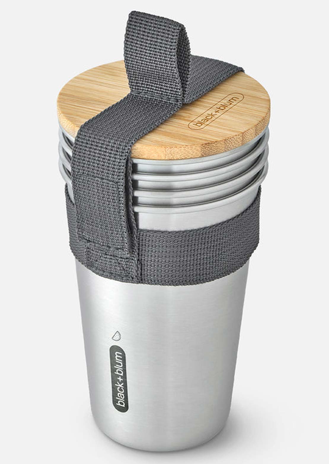 Black + Blum Stainless Steel Cup Set with Bottle Opener Grey