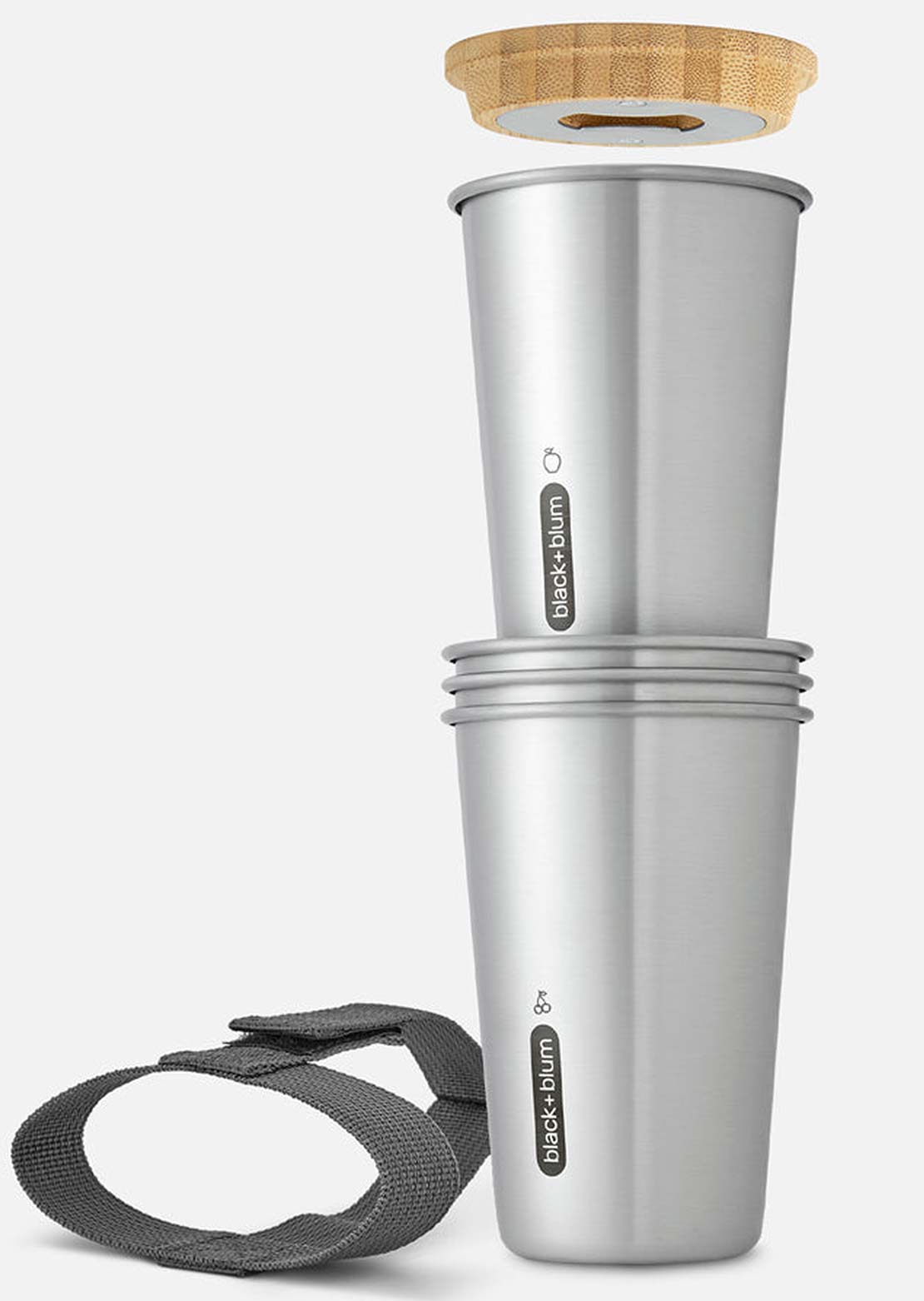 Black + Blum Stainless Steel Cup Set with Bottle Opener Grey