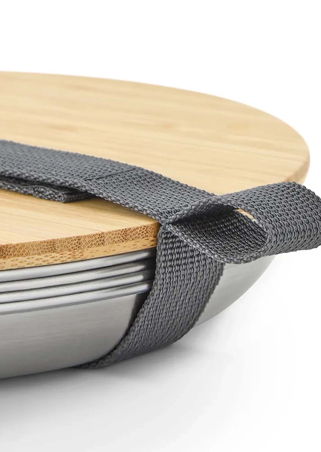 Black + Blum Stainless Steel Plate Set with Bamboo Board