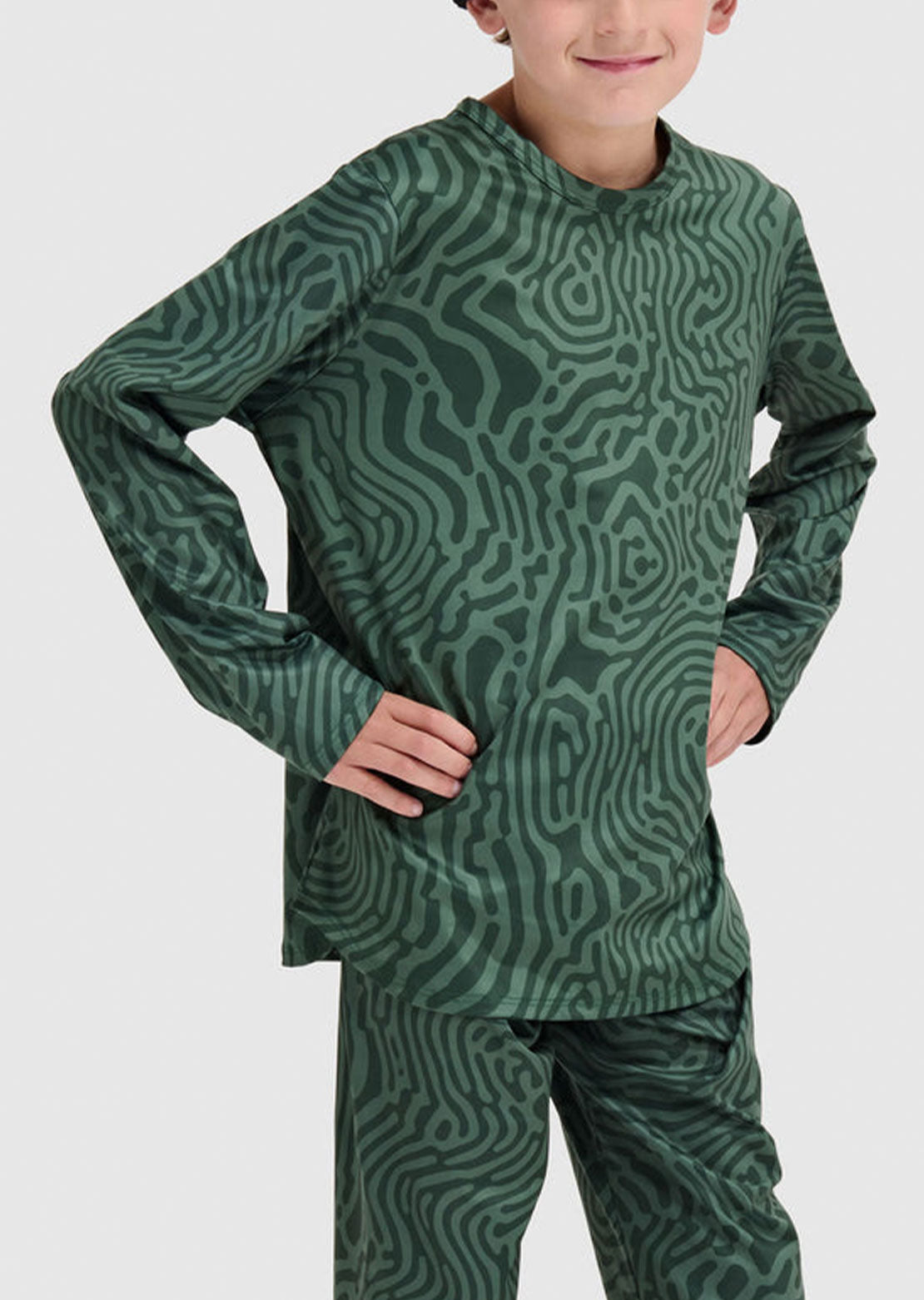 Blackstrap Junior Evolver Crewneck Base Layer Top Inprint Obsidian