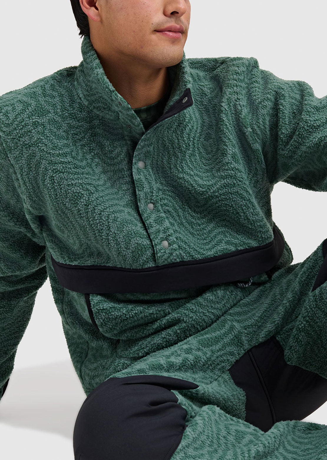 Blackstrap Men's Caldera 1/2 Snap Pullover Inprint Obsidian